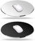Fyearfly 2pcs Aluminum Metal Mouse Pad,Round Mouse Pad,Waterproof Gaming Mouse Mat w/Non-slip Foot Pad,Fast and Accurate Control, for Gaming and Office (black and silver)