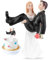 BZQCPLX Wedding Cake Topper Romantic, Bride and Groom, 2 Pieces, White, Black, Blonde, Resin, 8.5 x 12.6 cm, Wedding Occasion