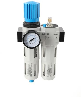 TABODD G 1/2 Luftkompressorfilter Wasserabscheider Öler, 2-teilig Wartungseinheiten Druckminderer Druckluftregler mit Manometer (G 1/2 / automatische Entwässerung mit Schwimmer)