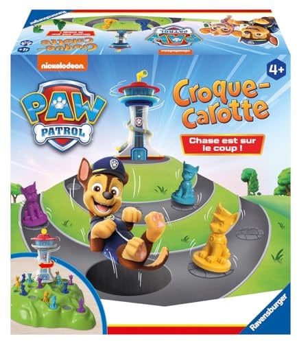 Ravensburger - Croque Karotte Paw Patrol – lustiges Parcoursspiel – Chase Hauptquartier – 2 bis 4 Spieler – ab 4 Jahren – 22385 – französische Version