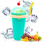 Roysmart Slush Becher, Silikon Squeeze Slush Becher mit 2-in-1-Strohhalm und Löffel, Slushy Maker Becher, Wiederverwendbarer Slush Eisbecher zum Kneten Smoothie Pinch Ice Cup DIY Sommer-Slush Cup