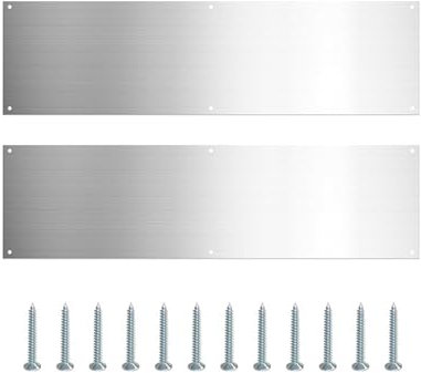 Placas De Puerta Para Puertas Interiores - Placa De Patada De Metal, Protector De La Puerta | Panel De Puerta De Acero A Prueba De Óxido, Protector Contra La Entrada Contra La Ropa, Superficie De Limp