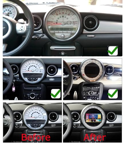 Genérico Radio Android 13 2DIN para Mini Cooper S R50 R52 R53 (2004-2007) - Pantalla táctil de 9, Bluetooth, CarPlay, Wi-Fi, Control por Voz, USB, GPS, Controles en el Volante (S2 2G+32)