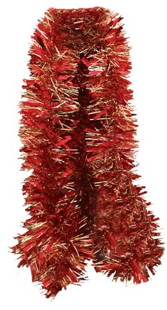 2m Christmas Chunky Tinsel - Red & Gold