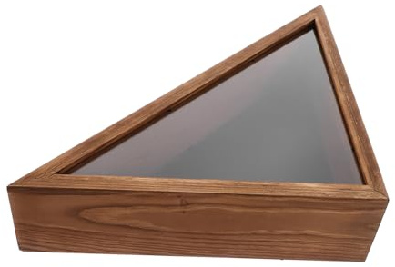 IMIKEYA Dreieckiger Holz flaggenbehälter mit Schutzabdeckung Stabile Aufbewahrungsbox für Sterbefahnen Langlebige Holzkiste zur Sicheren Flaggenlagerung und Dekorativen Präsentation