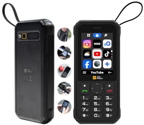 AGM M11 Rugged Mobile Phones, 4G Unlocked Dual SIMs, Cloud Apps/Mobile Hotspot/Torch/FM, Reverse Charging/4000mAh/Built-in USB-C Lanyard, IP68 & IP69K