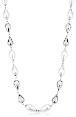 Brosway Damen-Halskette, Halskette aus Stahl und Perlen | Kollektion Perfect - BPC70