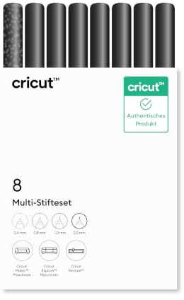 Cricut Lot de stylos multiples, noir (8 carats)