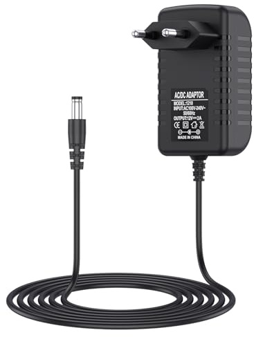 Adaptateur Secteur 12V 2A Alimentation Adaptateur Universel 100-240V, Transformateur d'alimentation pour Ruban LED, Routeurs, Caméras CCTV, Appareils Électroniques, Bandes LED (Noir)
