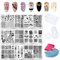 Biutee Nail Art Stamping Juego de 19 Placas Estampacion Uñas para Manicura, Estampado de Uñas Decoración de Arte, Plantilla para Arte de Moda Placa de Uñas para Nail DIY. (b)