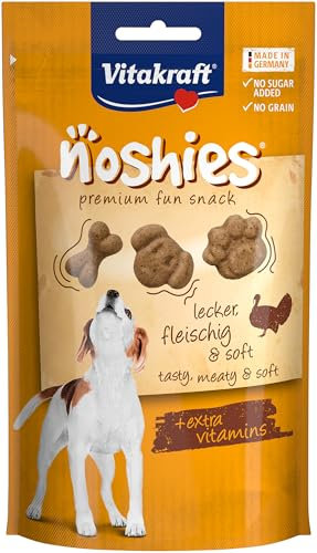 Vitakraft Noshies, snack cane, snack cane con carne di tacchino, snack per l’addestramento del cane, senza zuccheri aggiunti (1x 90g)