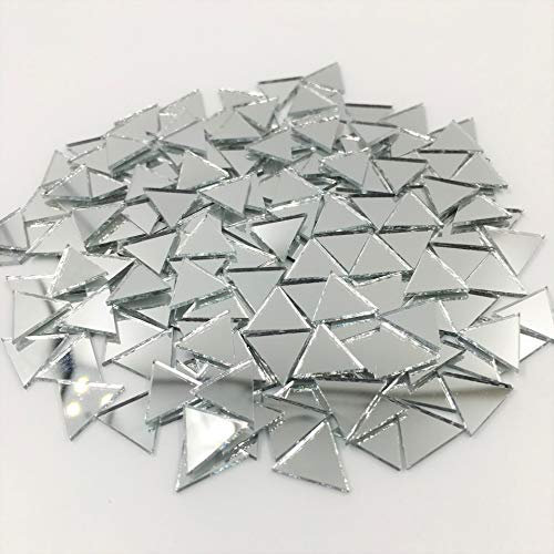 RUINUO Spiegelmosaikfliesen, dreieckig, 12 mm, Silber, 120 Stück
