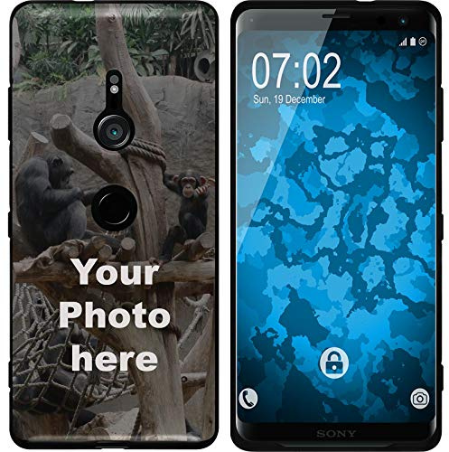 PhoneNatic Case kompatibel mit Xperia XZ3 Personalisierte Handyhülle schwarz zum selbst gestalten mit eigenem Foto