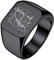 Custom4U Herren-Siegelring, personalisierbar, Monogramm-Gravur, Quadrat/Kreis/Kreuz/Pfeil aus Edelstahl/Gold/Schwarz, Größe 54-66.5 Personalisierbar Männer Jungen ,