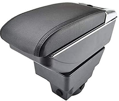 Armlehne Auto kompatibel mit Opel Astra J ab 2010 - Mittelarmlehne aus schwarzem Leder mit Aschenbecher und Staufach