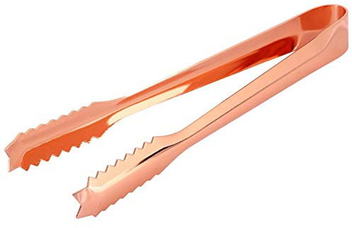 Eiswürfelzange, Edelstahl Zuckerzange Salatzange Gebäckzange Lebensmittelzange, Eisclip Eiszange mit Griff zum Aufnehmen von Eis, Zutaten, Kuchen und Gebäck(Kupfer)