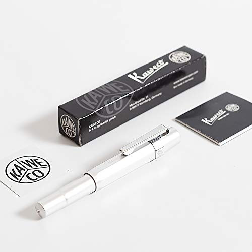 Kaweco AL Sport Fountain Pen Silver, Fine Nib Sport Octagonal Clip Chrome