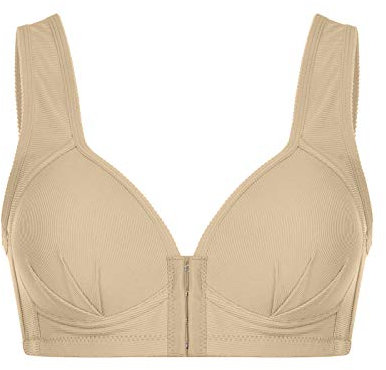 NEVRTP Women's Comfort Bra - Moulded Cups, Triangle Bralette, Without Underwire, Women's Solid Bra Wire Free Underwear One Piece Bra Everyday Underwear, beige, L