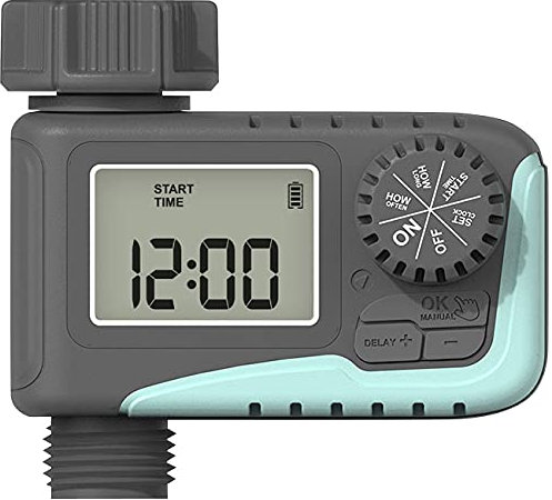 Royal Gardineer Bewässerung Computer: Digitaler Bewässerungscomputer mit LCD-Display (Gartenbewässerung Uhr, Garden-Bewässerungscomputer, Gartenschlauch)