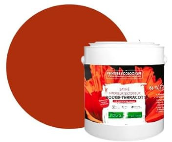 BOX DECO COULEURS Peinture naturelle écologique intérieur extérieur aspect satin Natura - 2.5L, Rouge Terracotta
