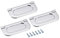 sourcing map Finger Flush Pull Handle 74x34x5mm Rectangle for Drawer Door Bright Silver 3pcs