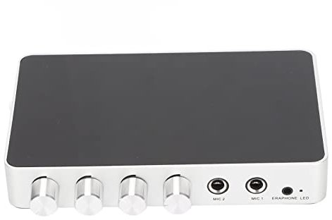 Karaoke-Mischverstärker, HDMI-Mixer 4K 1080P Karaoke-Mischpult, Mikrofonverstärker, Einstellbarer Sound, mit HDMI AV 3.5-Sound-Mikrofon, für Android-TV-Boxen, DVD-Player(EU)