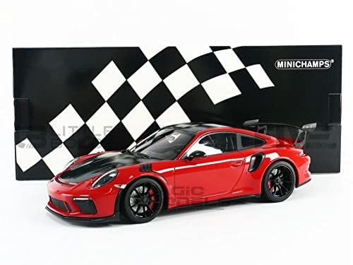 Minichamps Porsche 911 GT3 RS (991.2) Weissach Package 2019 rot mit schwarzen Felgen Modellauto 1:18