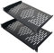 RIVECO 2 Stück 1U-Rack-Regale, 19-Zoll-Schrankmontage, 1U-Schale mit belüfteten Kragarmen für die Montage von Computergehäuse-Regalen, Tiefe 25 cm (10 Zoll), schwarz.