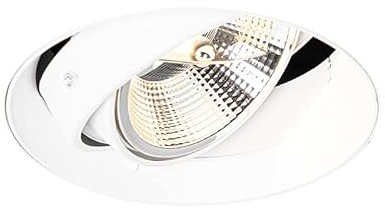Qazqa Einbaustrahler, Einbauleuchte - Oneon Trimless - Weiß, max. 50W, Geeignet für LED, 24.5cm, Rund, Ideal als Flur, Küche lampe und Schlafzimmerlampe