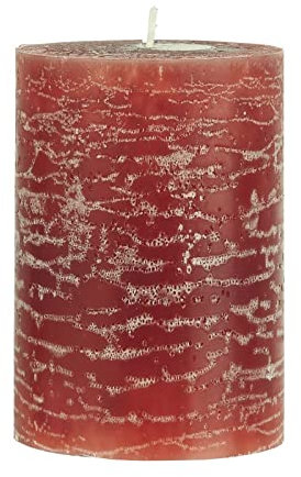 Rustikale Stumpenkerze H:10 cm Ø:7 cm div. Farben Brenndauer 35 Stunden Kerze Advent Weihnachten Deko, Farbe:Rustic Brown