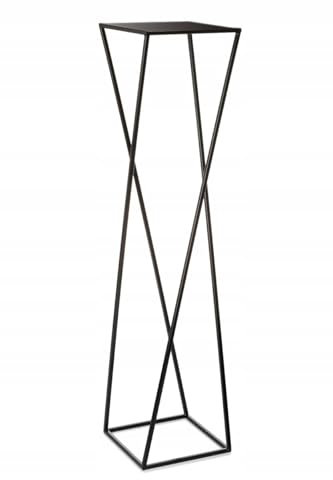 HowHomely Pflanzenständer Metall 100 x 24 cm - Stabiler und Fester Blumenhocker aus Metall - Schwarz Blumenständer im Loft-Stil für die Innendekoration