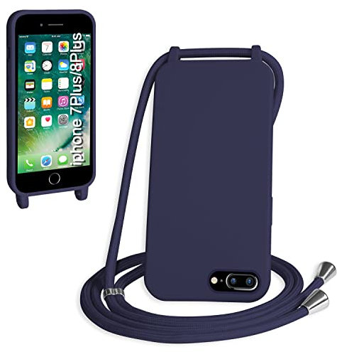WenBaby Handykette für iPhone 7/8/SE 2020 Hülle mit Band,Handyhülle mit Schnur zum Umhängen Silikon Seil Necklace Schutzhülle mit Kordel Tasche Case TPU Bumper für iPhone 7/8/SE 2020- Marineblau