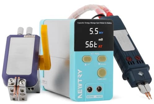 NEWTRY Punktschweißgerät 11,6kW Kondensator Batterie Punktschweißer NT-901D, Tragbar profi Akkuszellen Battery Spot Welder für 18650 32650 Li-ion Akku, 100~240V Universal mit CE