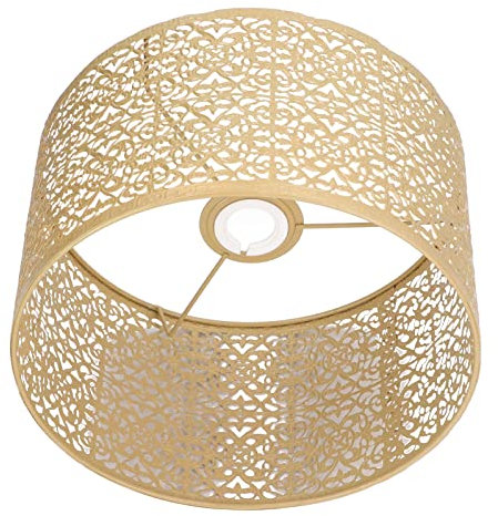 Spacnana Eisen Lampenschirm für Tischlampe und Stehleuchte - E27 E14 Universal Metall Kleiner Lampenschirm (Gold)