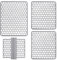 Set Tappeti Lavello 4 Pezzi Salva Lavandino Parabordo Scolapiatti Colorati Gomma (Grigio Chiaro)