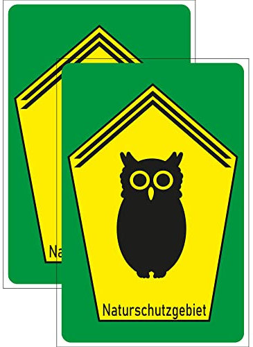 INDIGOS UG - Schilder - 400x300 mm - Schild 2 Stück XL - Naturschutzgebiet - Hartschaumplatte - für Garage, Hotel, Parkplatz, Schule, Carport, Firma