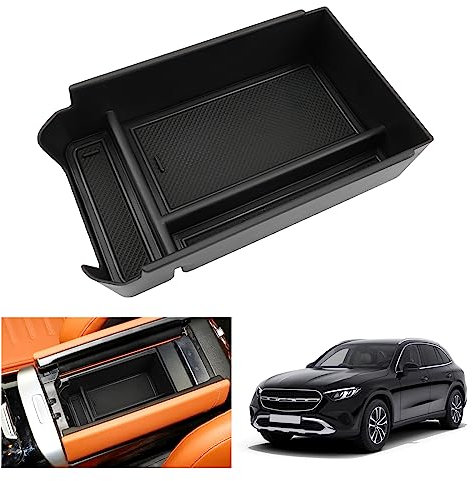 GAFAT M-ercedes-Benz GLC X254 2023 2024 Boîte de Rangement pour Console Centrale, GLC 2023 2024 Plateau de Rangement pour Accoudoir, Compatible avec Mercedes Benz GLC X254 Accessoires (Noir)