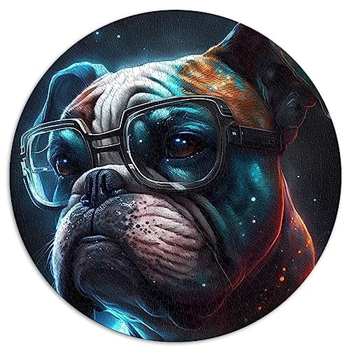 Boxer-Hund-Puzzle für Erwachsene, 1000-teiliges Puzzle, rundes Puzzle-Spielzeug, Wanddekoration (67,5 x 67,5), 1000 Teile