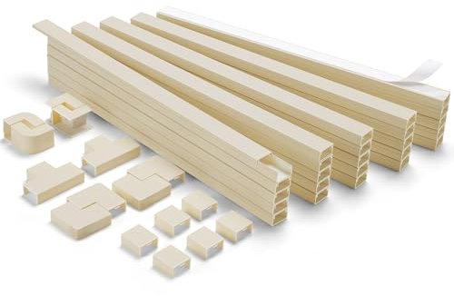 LZEOY 10m Kabelkanal-Set für TV-Wandmontage - Selbstklebende Kabelschiene (Beige) - 25 Stück Kabelversteck 40x2,4x1,4cm - Oberputzinstallation für Haushalt & Büro