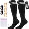 360 Relief Calze Compressione Graduata Classe 1 Donna e Uomo - 15-20 mmHg Gambaletti Compressione per Aereo, Circolazione, Infermiera, Running, Sports - Calzini Compressione L/XL Nero