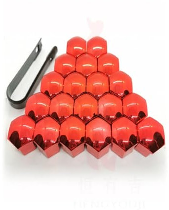 LinCys KANGYEBAIHUODIAN 20PCS Auto Hub Schraube Abdeckung Fit for Mini Cooper Polo 6r Volvo V70 Renault Captur Opel Toyota Aygo Opel Astra H (Color : Red, Size : 19MM)