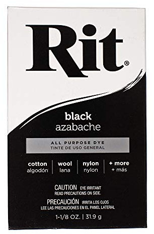 Tinte en polvo concentrado multiusos para ropa, decoración y manualidades, color negro (paquete de 72)