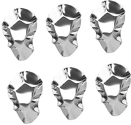 Ciieeo 6 Piezas Plato De Ostras De Acero Inoxidable Concha De Marisco Platos Para Mojar En Aceite Cacerola Para Servir Ostras Platos Para Hornear Ostras Metal Pan De Molde Salsa De Disco