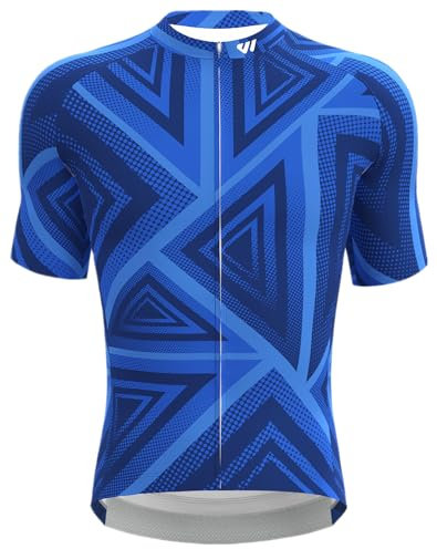 Wulibike Fahrradtrikot Herren Kurzarm Rennrad Trikot Radtrikot Fahrradbekleidung für Männer Blau XXL