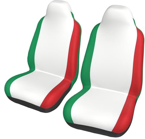 Mswccv Premium Autositzbezug mit Italien-Flagge (2er-Set) aus hochelastischem, bequemem Polyester, Autositzbezug für Autos, SUVs, LKWs, Vans