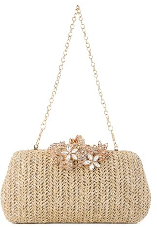 Syrads Sacs à main pour femmes vacances embrayage sacs à main plage soirée pochettes épaule mariage cocktail bal embrayages,Jaune clair