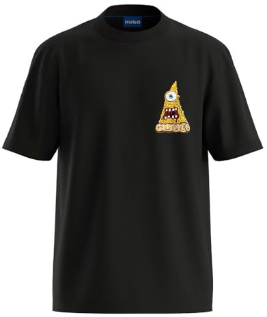 HUGO Herren Nizzerio T-Shirt aus Baumwoll-Jersey mit Pizza-Grafiken