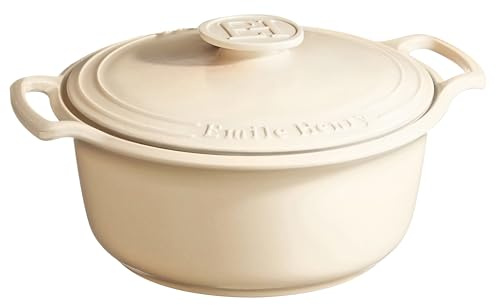 Emile Henry Made in France SUBLIME Ceramic 4 qt. Runder Dutch Oven Creme