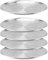 MUNGHOK 5er Set 30cm Edelstahl Geschirr, Rundes Tablett, Metallteller Servierteller Rund Silber Unterteller Essteller für Camping, Grill, Picknick