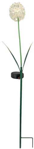 Solarlampe weiße Allium LED Außen Gartendeko - Gartenstecker Solar Blumenstecker Beleuchtung Deko für draußen Garten Balkon Lichter - Wetterfeste Solarleuchte 70 cm Hortensie Gartenfigur Blume